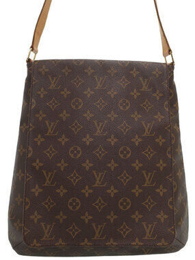 Louis Vuitton Monogram Musette Shoulder Bag Canvas Leather Brown